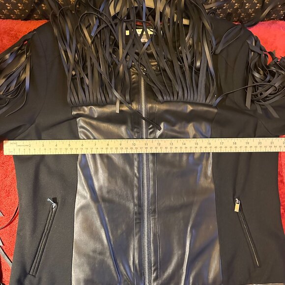 Black Fringe Moto Jacket - Size - Picture 10 of 11